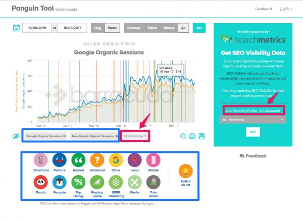 바라쿠다 디지털(Barracuda Digital)의 무료 팽귄(Panguin) 도구
