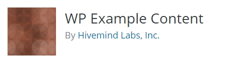 WP Example Content plugin