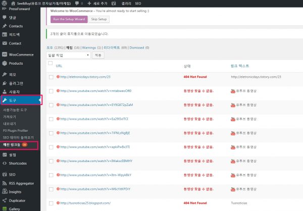 Broken Link Checker 플러그인_5