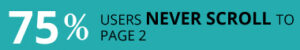 구매율-전환률을 높히는 방법-75퍼센트의 사용자는 절대로 2 페이지로 스크롤하지 않음