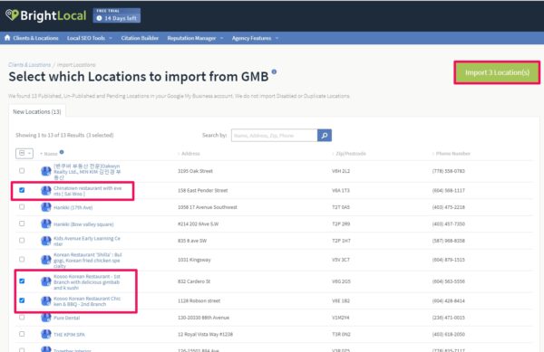 brightlocal 에서 위치추가-5
