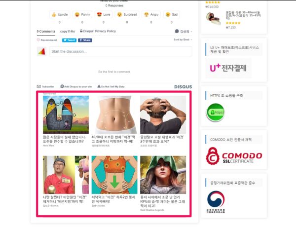 disqus 디스커스 광고