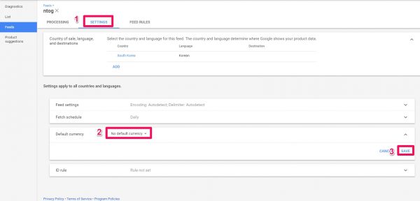 mercahnt center Unsupported currency in attribute shipping.price_3