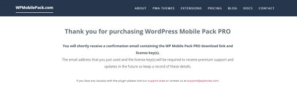 wordpress mobile pack 테마 구입후 메세지