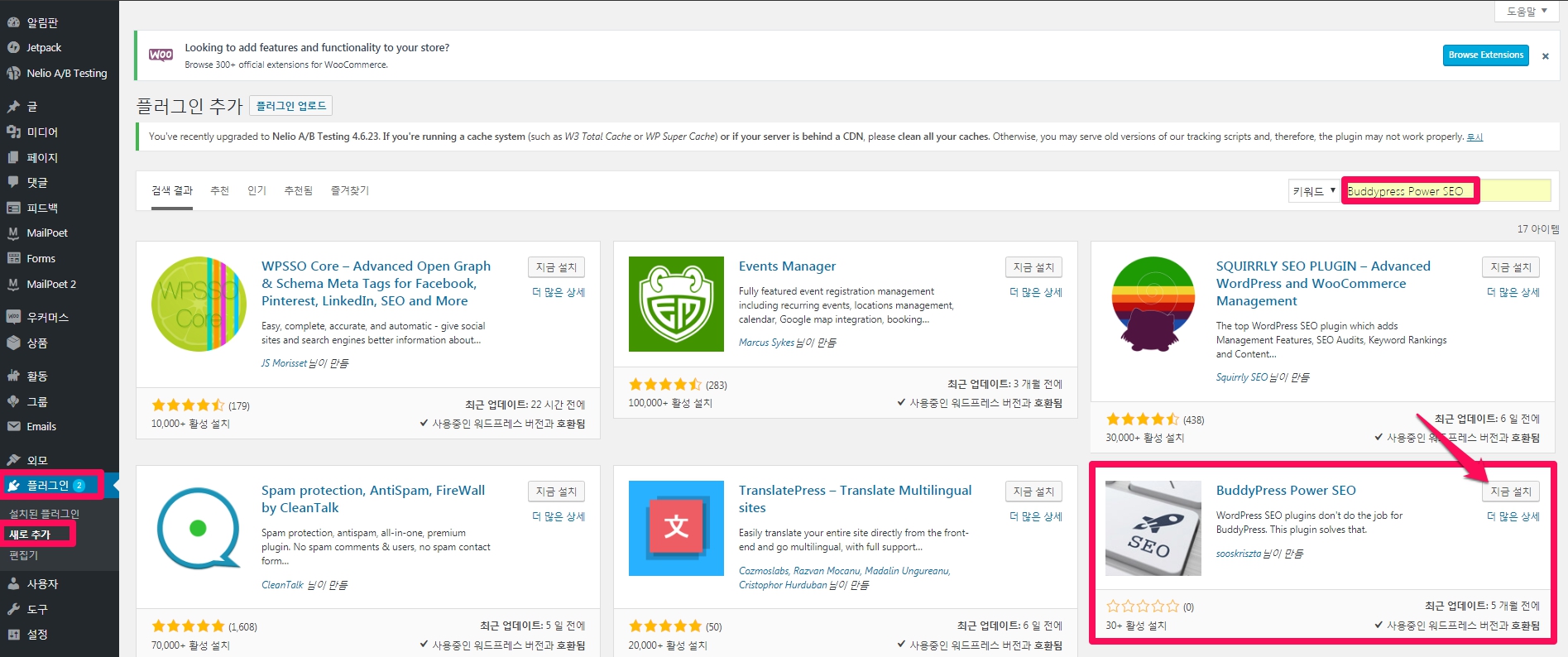 BuddyPress Power SEO 설치