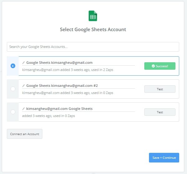 zapier_trigger 설정_2_연동 테스트 완료
