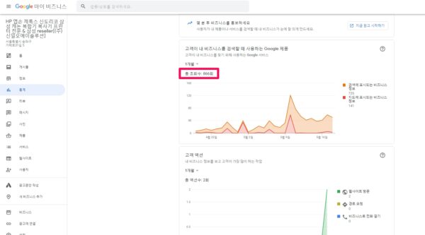 구글마이비즈니스-통계-조회수