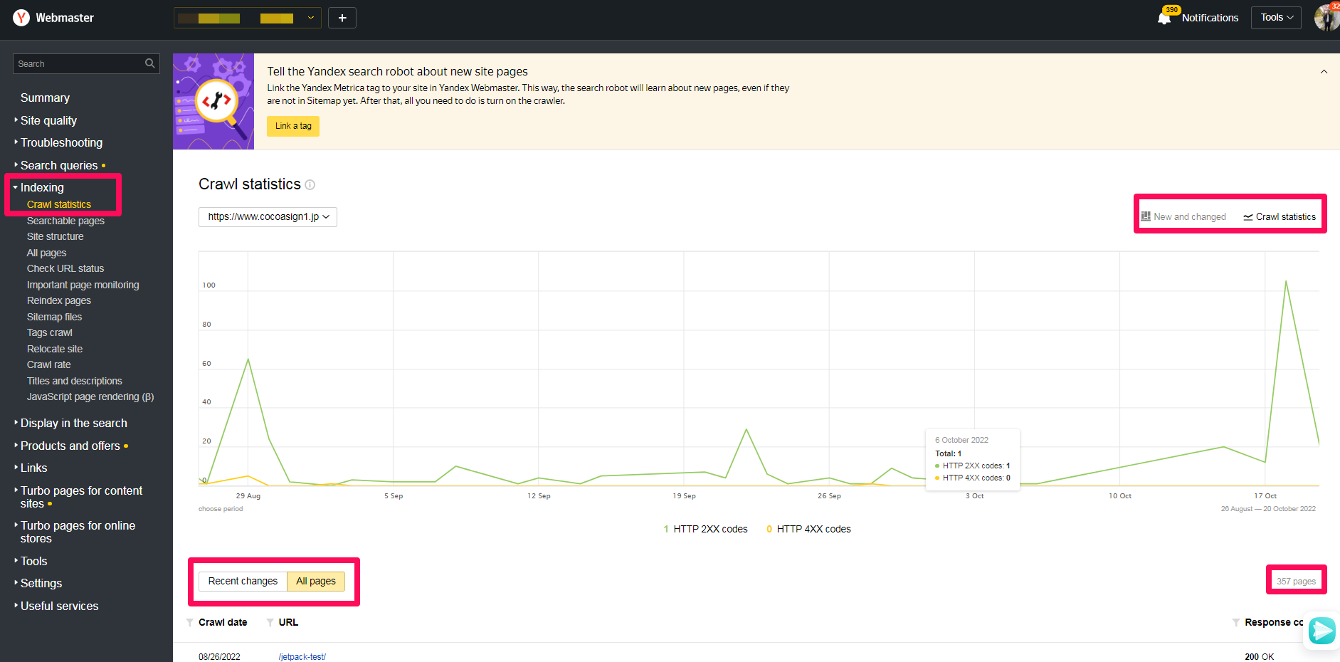 yandex-indexing-crawlstatics
