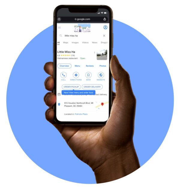 Order food on Google