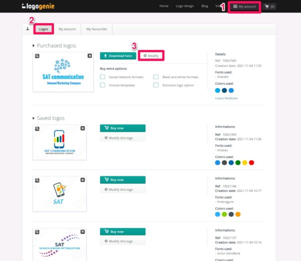 logogenie-회사 로고 수정하기