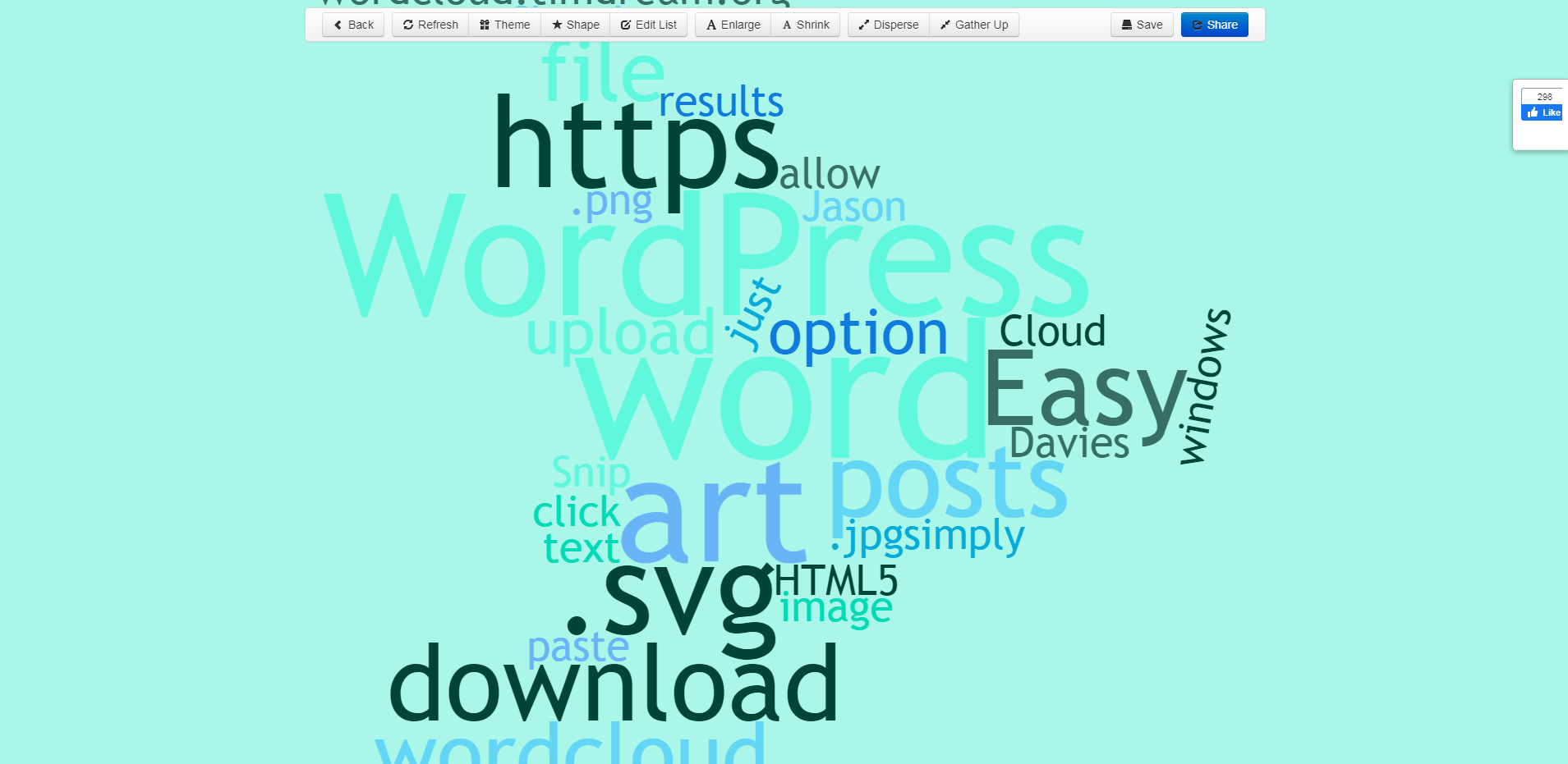 HTML5 Word Cloud-2-menu