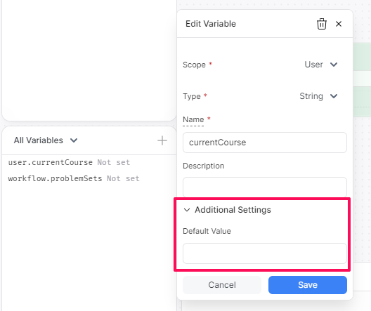 Edite Varibale-Additional Settings-botpress